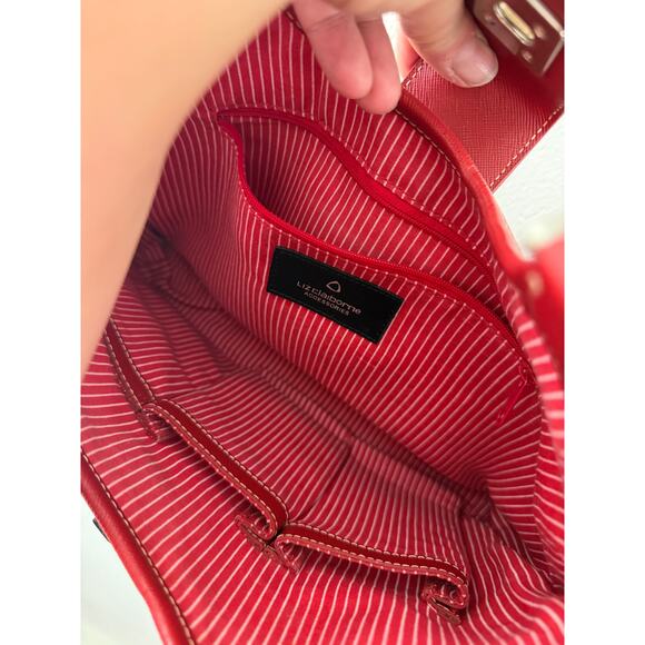 Red Liz Claiborne Shoulder Bag/ Tote - Picture 3 of 4